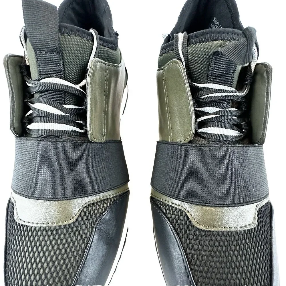 Steve Madden Women's 7.5M - Green & black PU leather sneaker casual shoes KAIYO